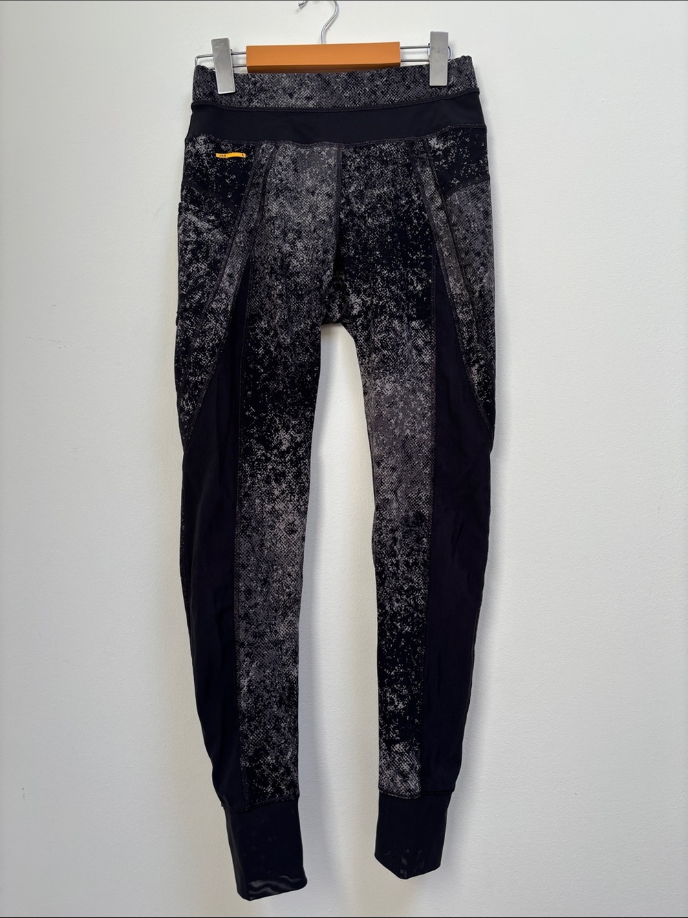 Lole Black and Gray Athletic Leggings with Side Panels